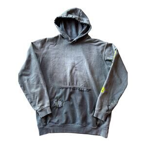 Carhartt Loose Fit Thrahsed Neon Green Logo Sleeve Hit M Gray Hoodie Fader